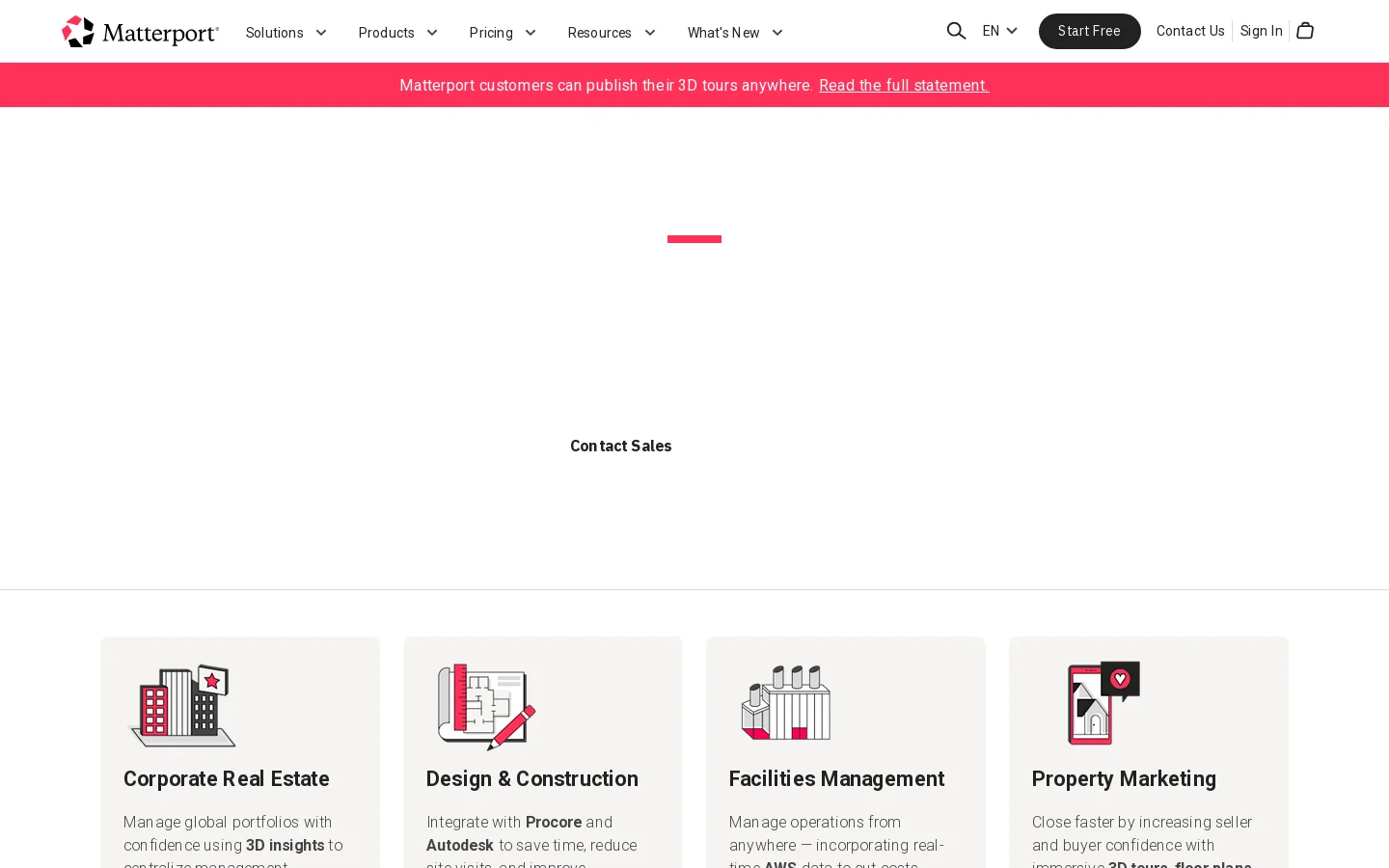 Matterport Homepage screenshot