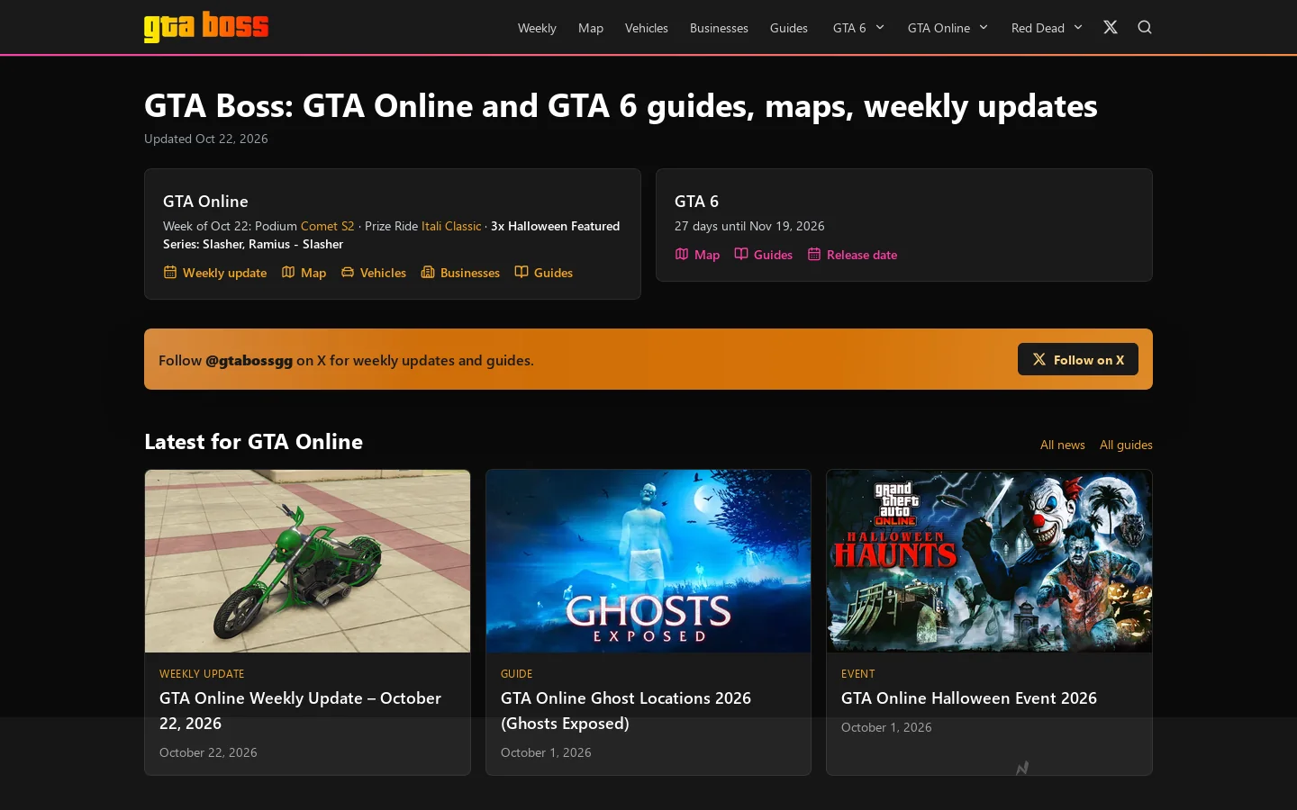 GTA Boss Homepage screenshot