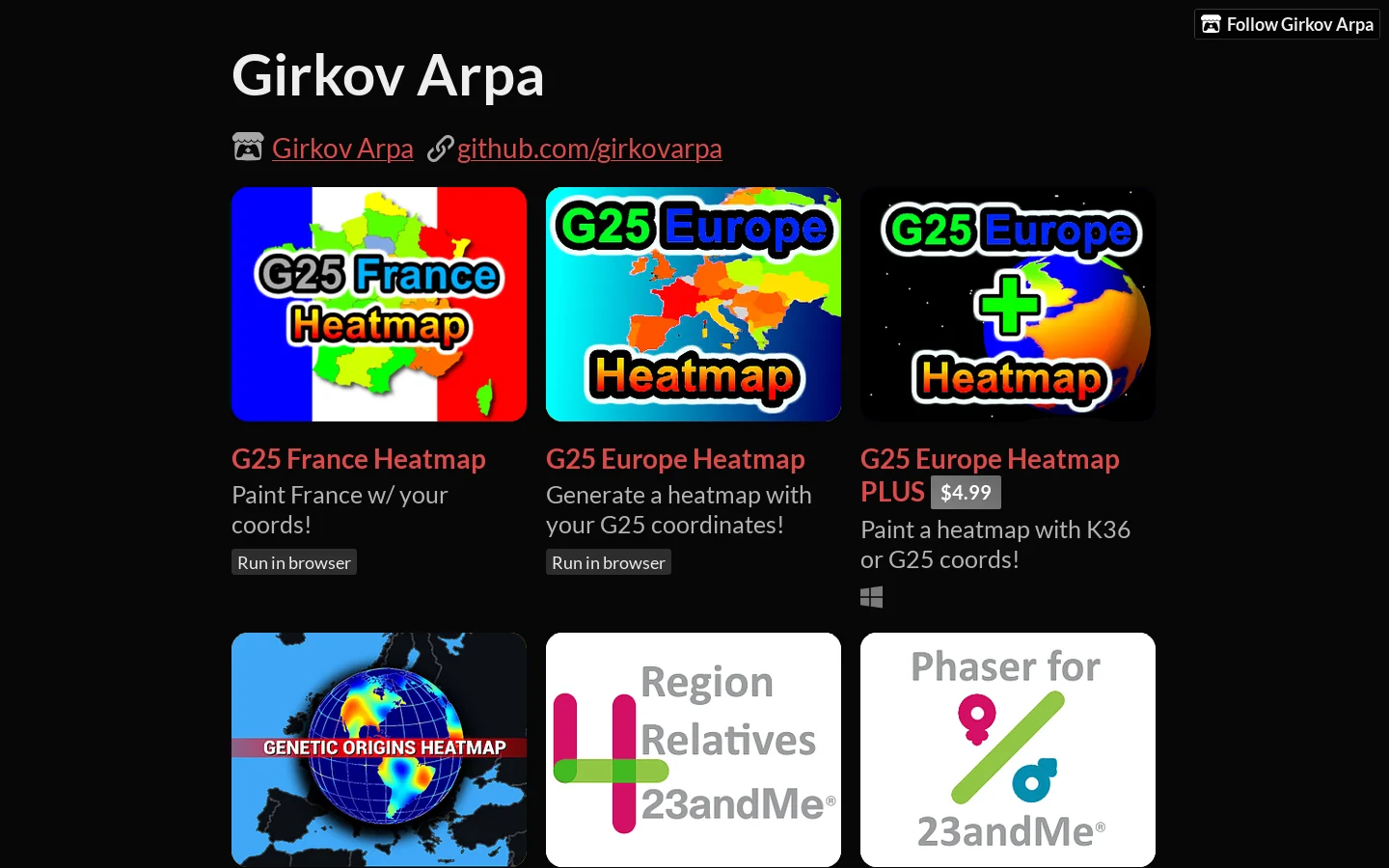 Girkov Arpa Homepage screenshot