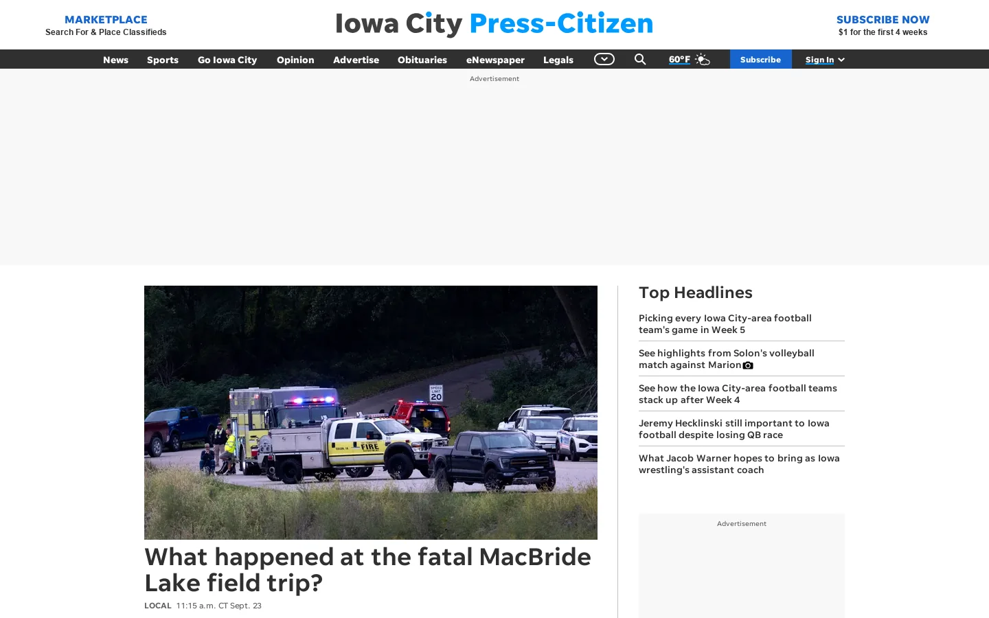 press-citizen.com Homepage screenshot