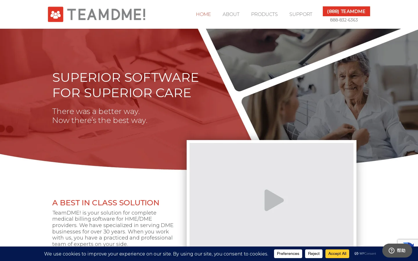 TeamDME! Homepage screenshot