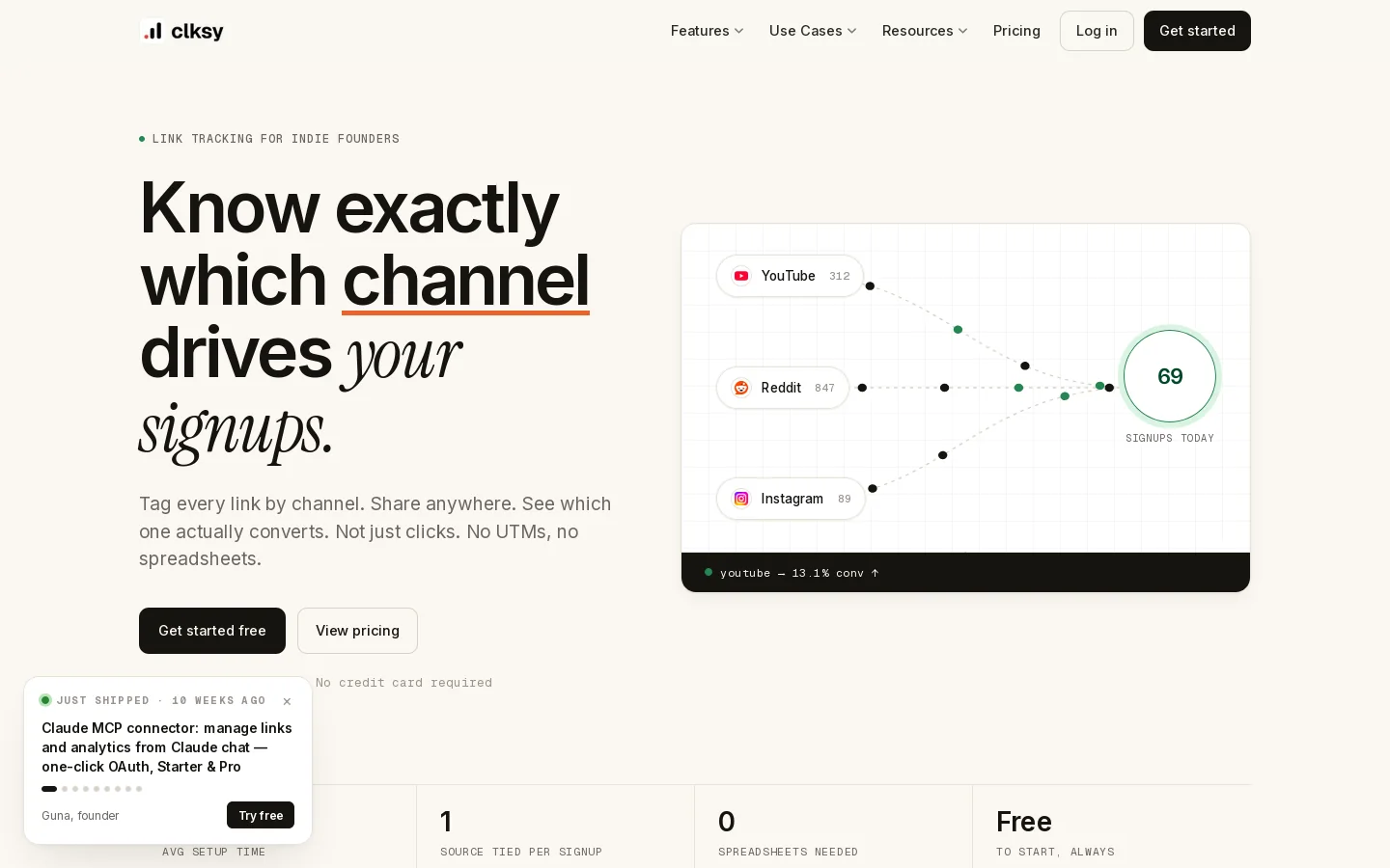 Clksy Homepage screenshot