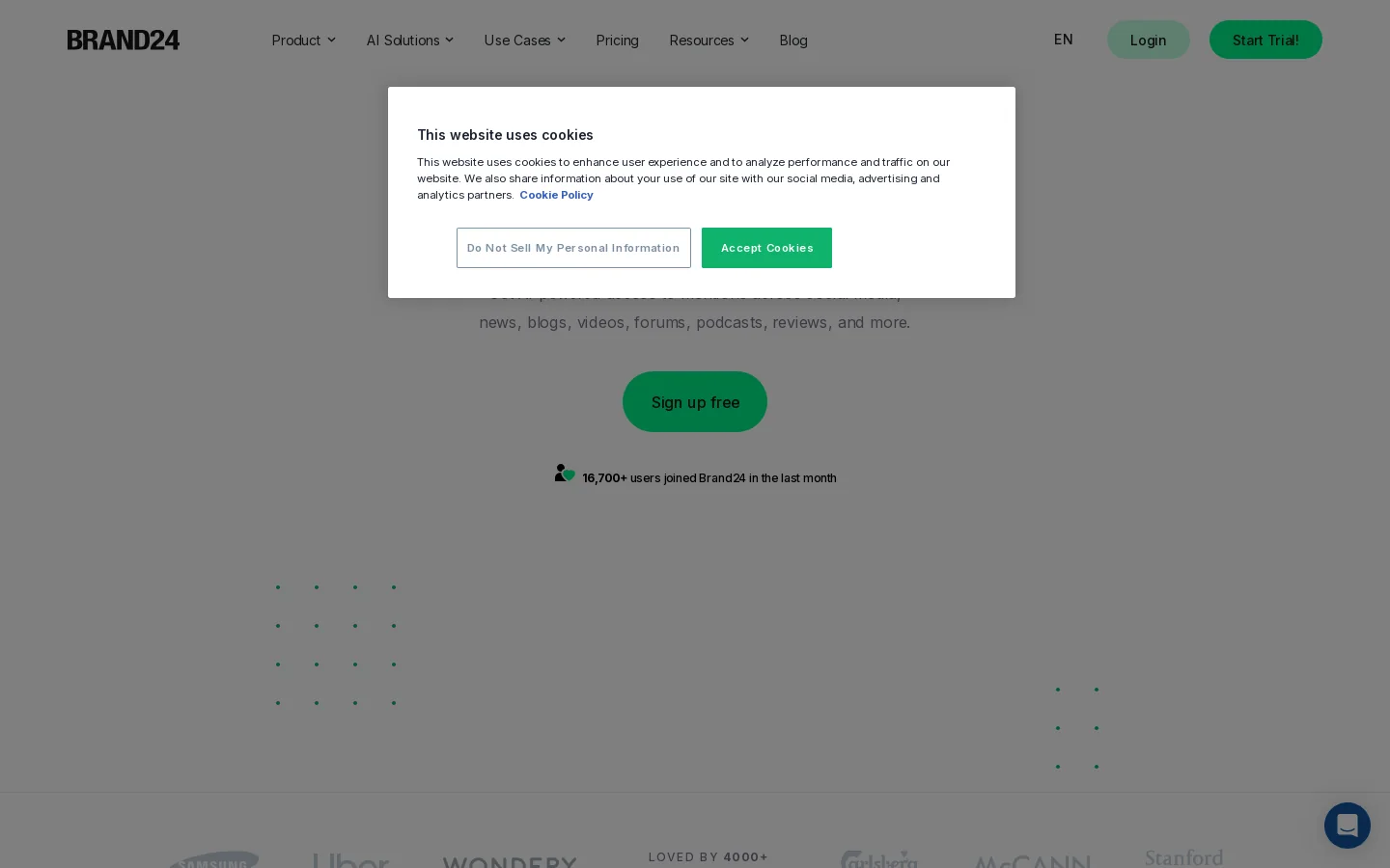Brand24 Homepage screenshot