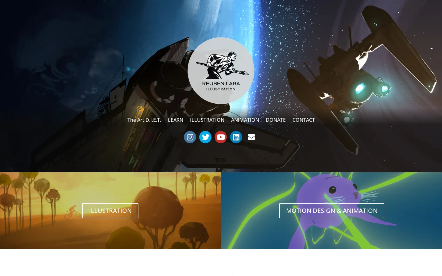 Reuben Lara Homepage screenshot