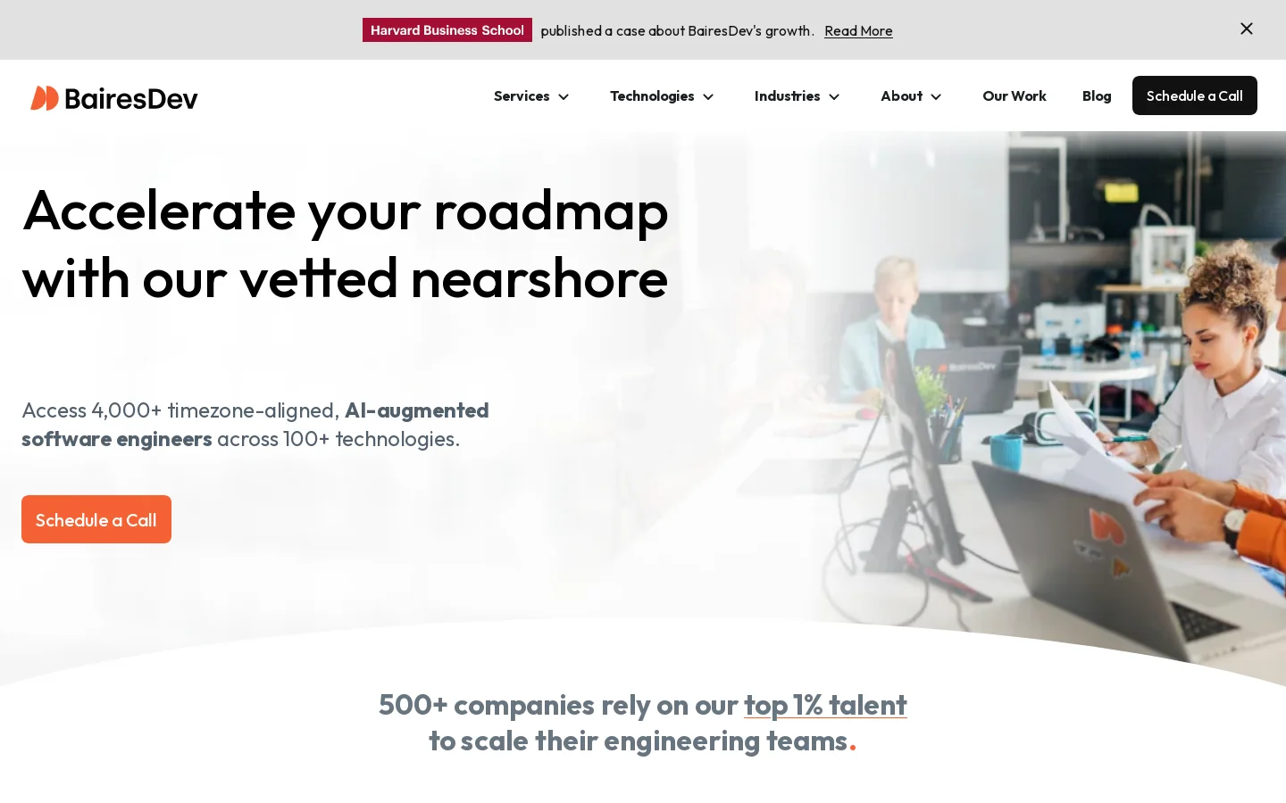 BairesDev Homepage screenshot