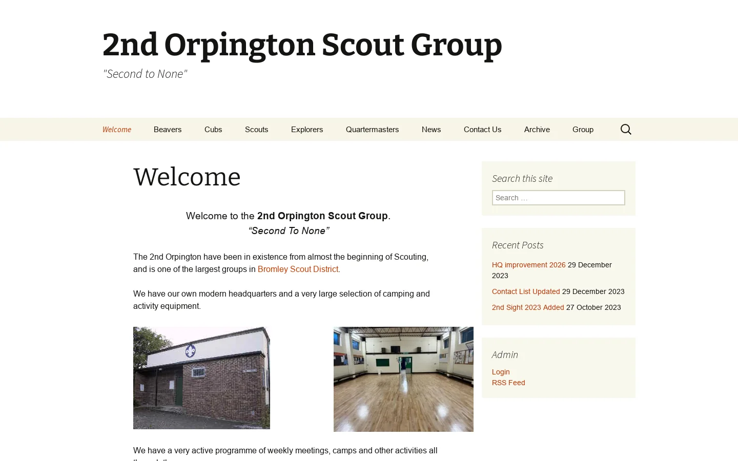 2nd Orpington Scout Group Homepage screenshot