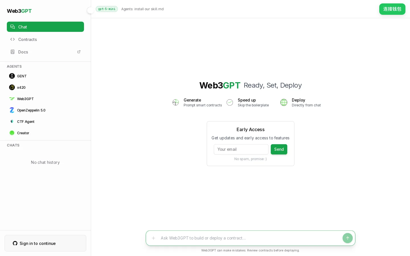 Web3GPT Homepage screenshot