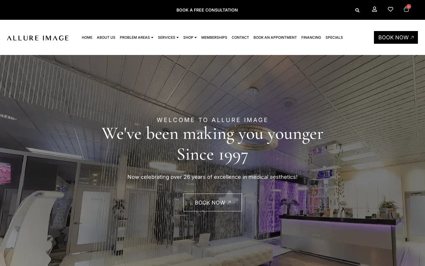 Allure Image Homepage screenshot