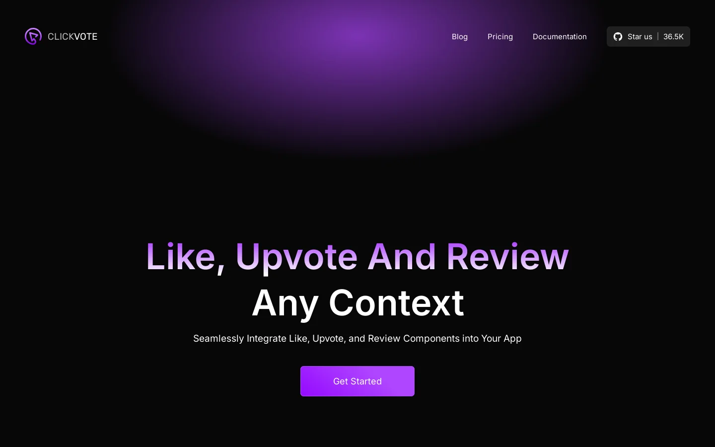 Clickvote Homepage screenshot