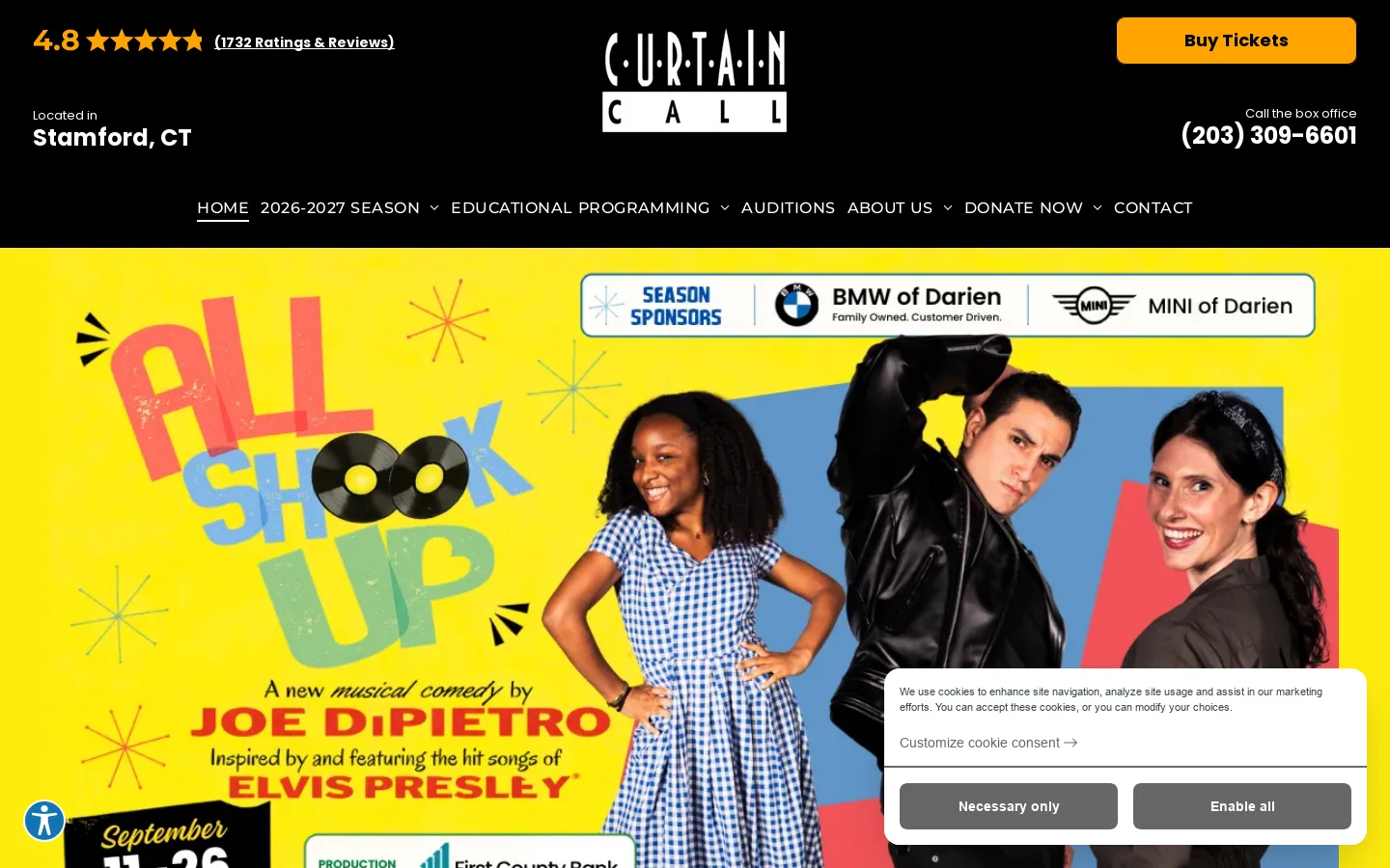 Curtain Call Inc Homepage screenshot