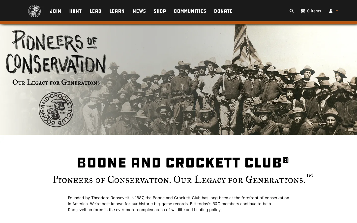 Home Page | Boone and Crockett Club Homepage screenshot