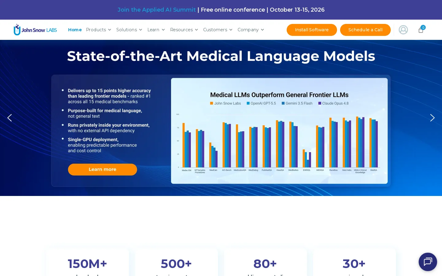 John Snow Labs Homepage screenshot