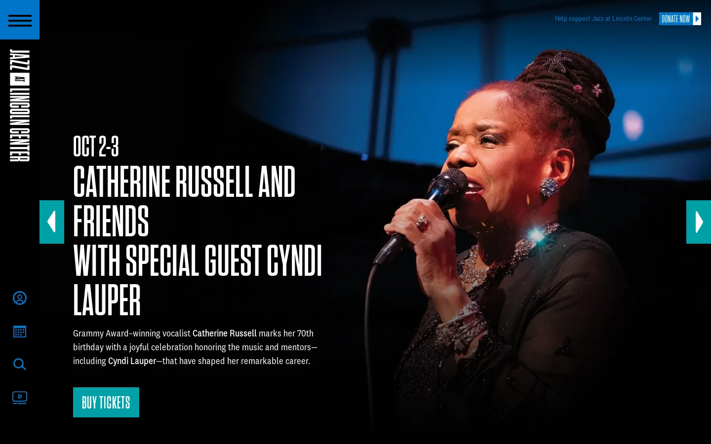 Jazz at Lincoln Center Homepage screenshot