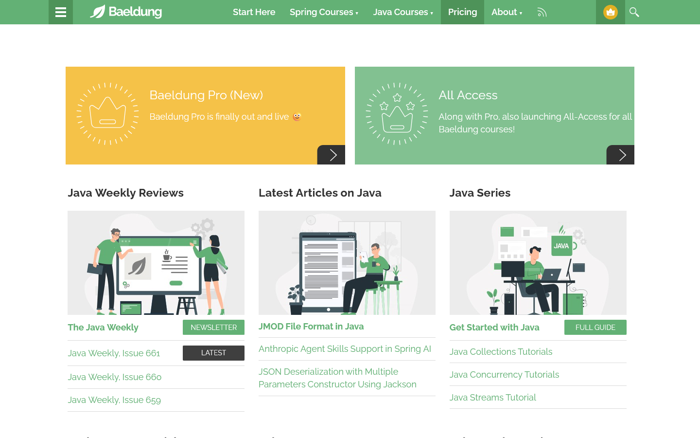 Baeldung Homepage screenshot