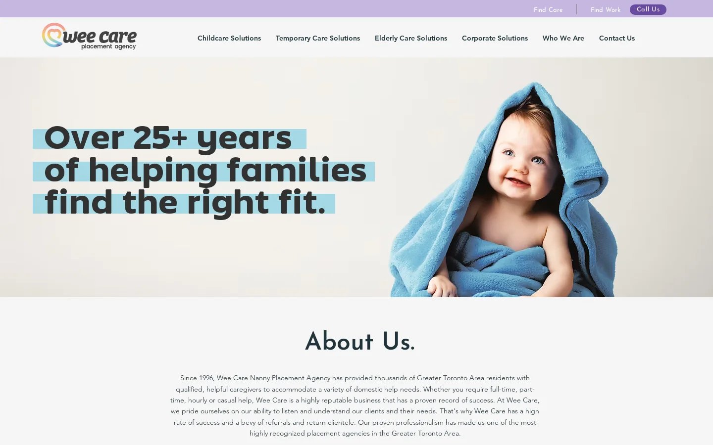 Home | Wee Care Homepage screenshot