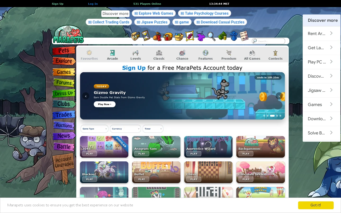 MaraPets Homepage screenshot