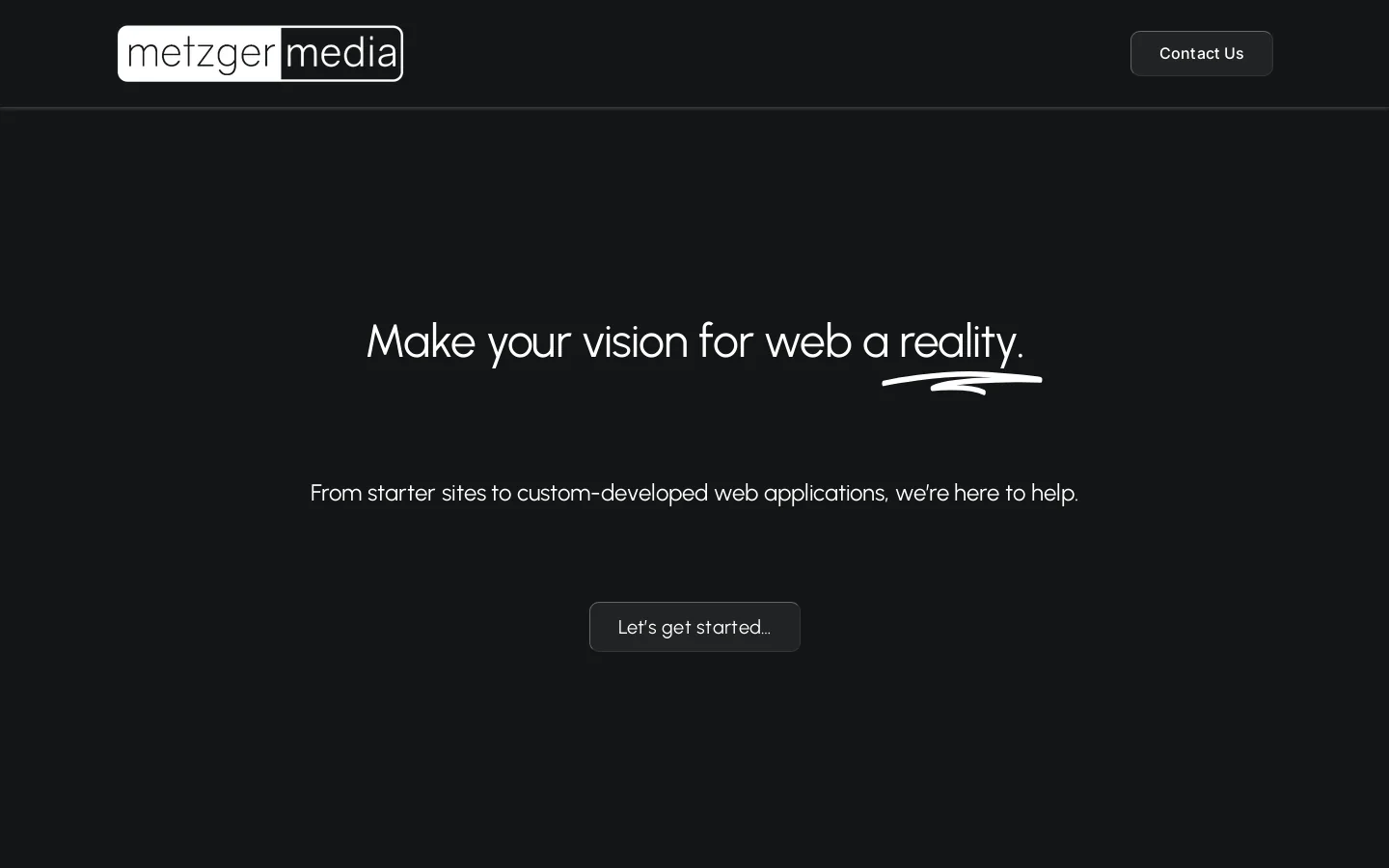 Metzger Media Homepage screenshot