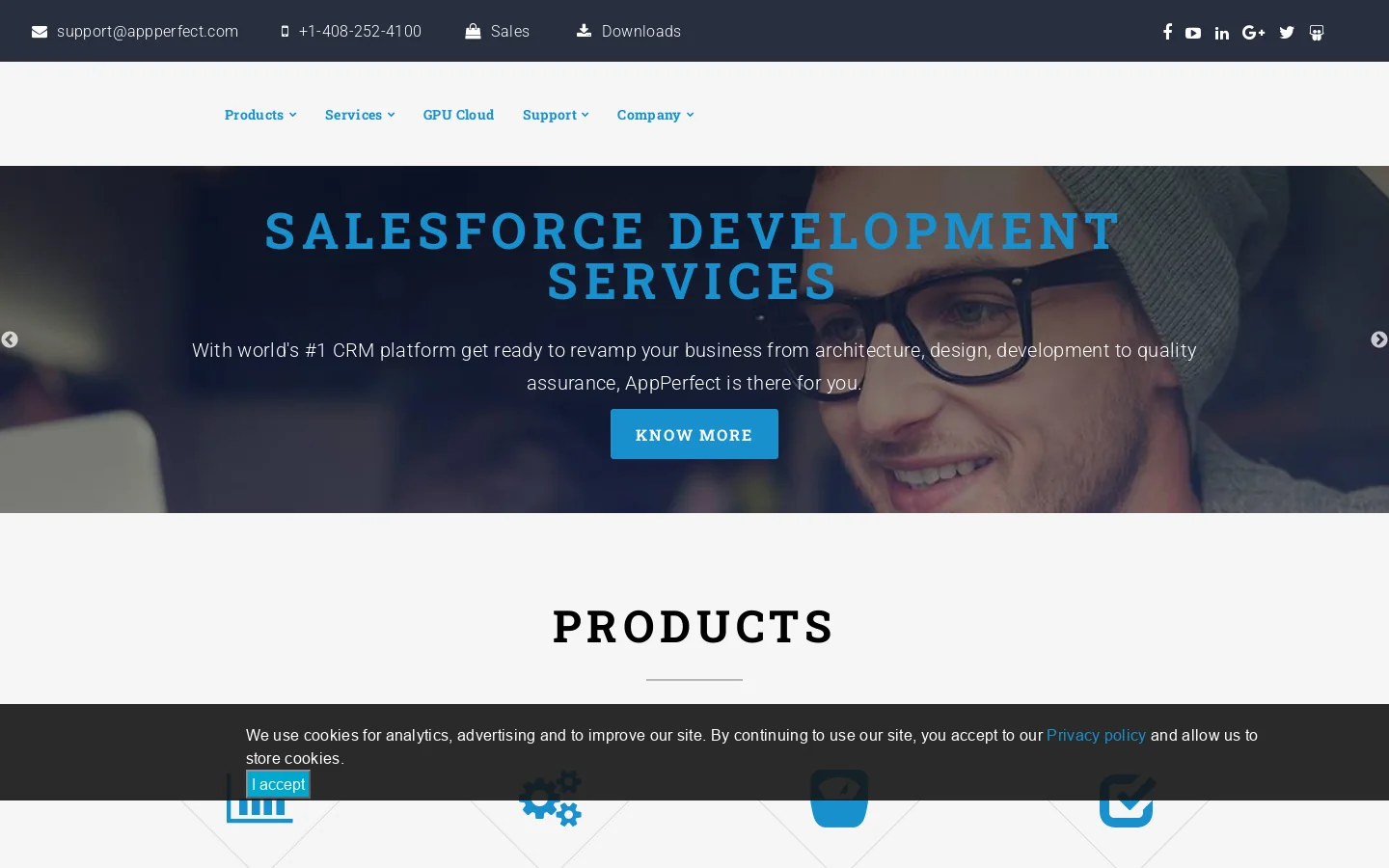 AppPerfect Homepage screenshot