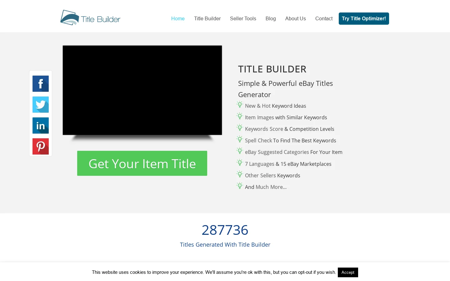 Title Builder Homepage screenshot
