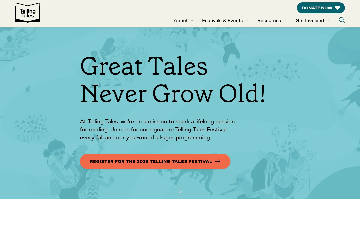 Welcome to Telling Tales! Homepage screenshot
