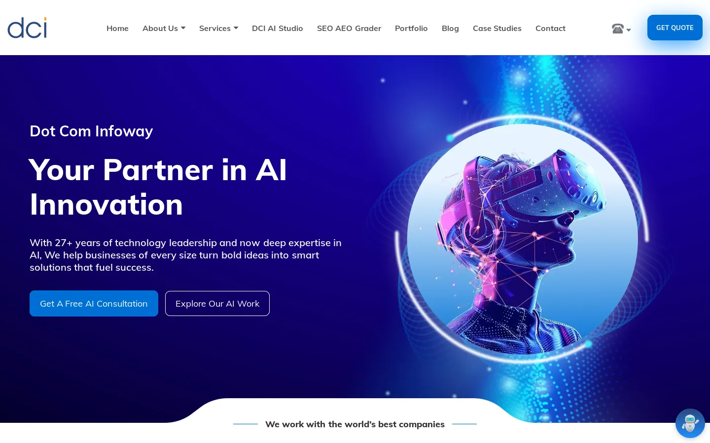 AI Solutions, App & Web Development & LLM SEO - DCI Homepage screenshot