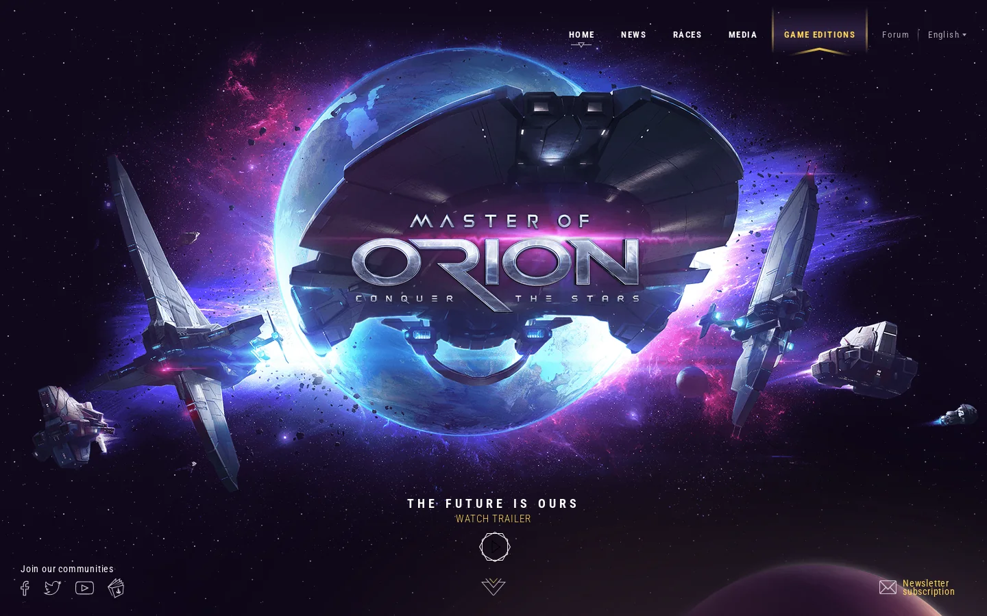 Master of Orion Homepage screenshot