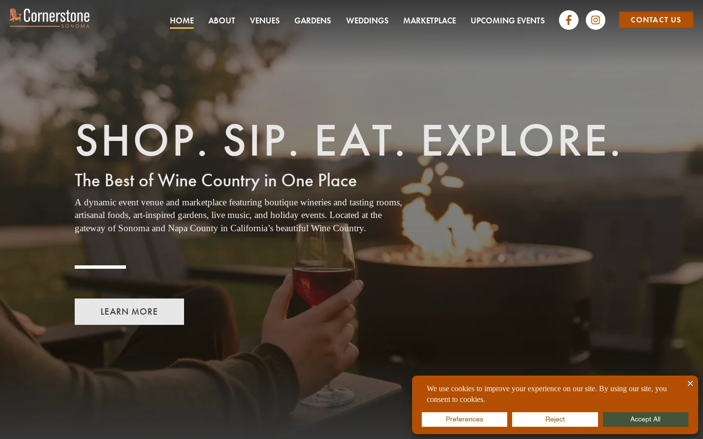 Cornerstone Sonoma Homepage screenshot