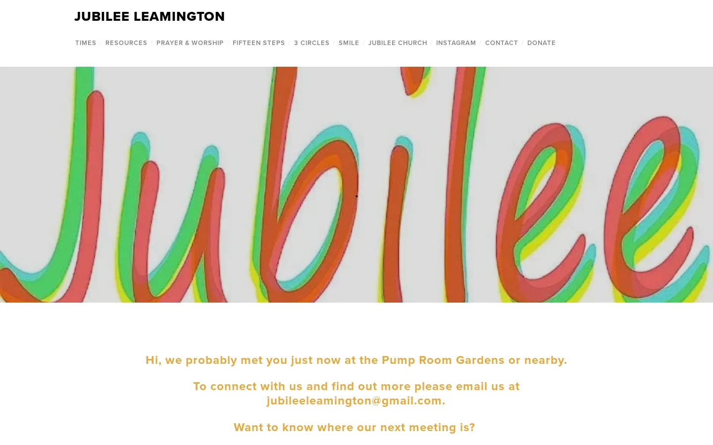 Jubilee Leamington Homepage screenshot