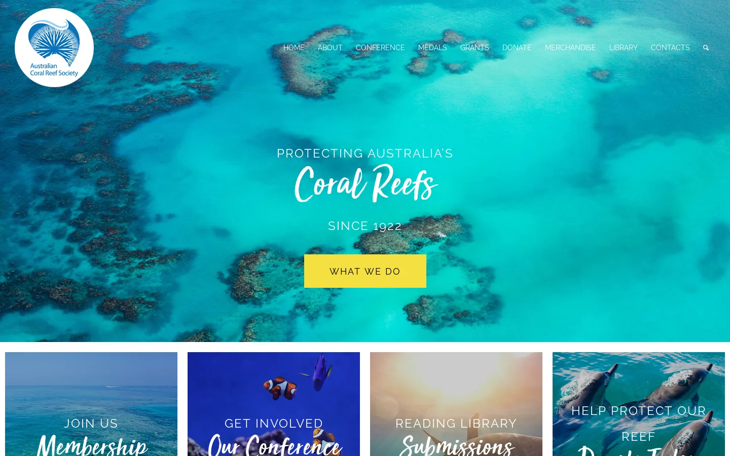 Home » Australian Coral Reef Society Homepage screenshot