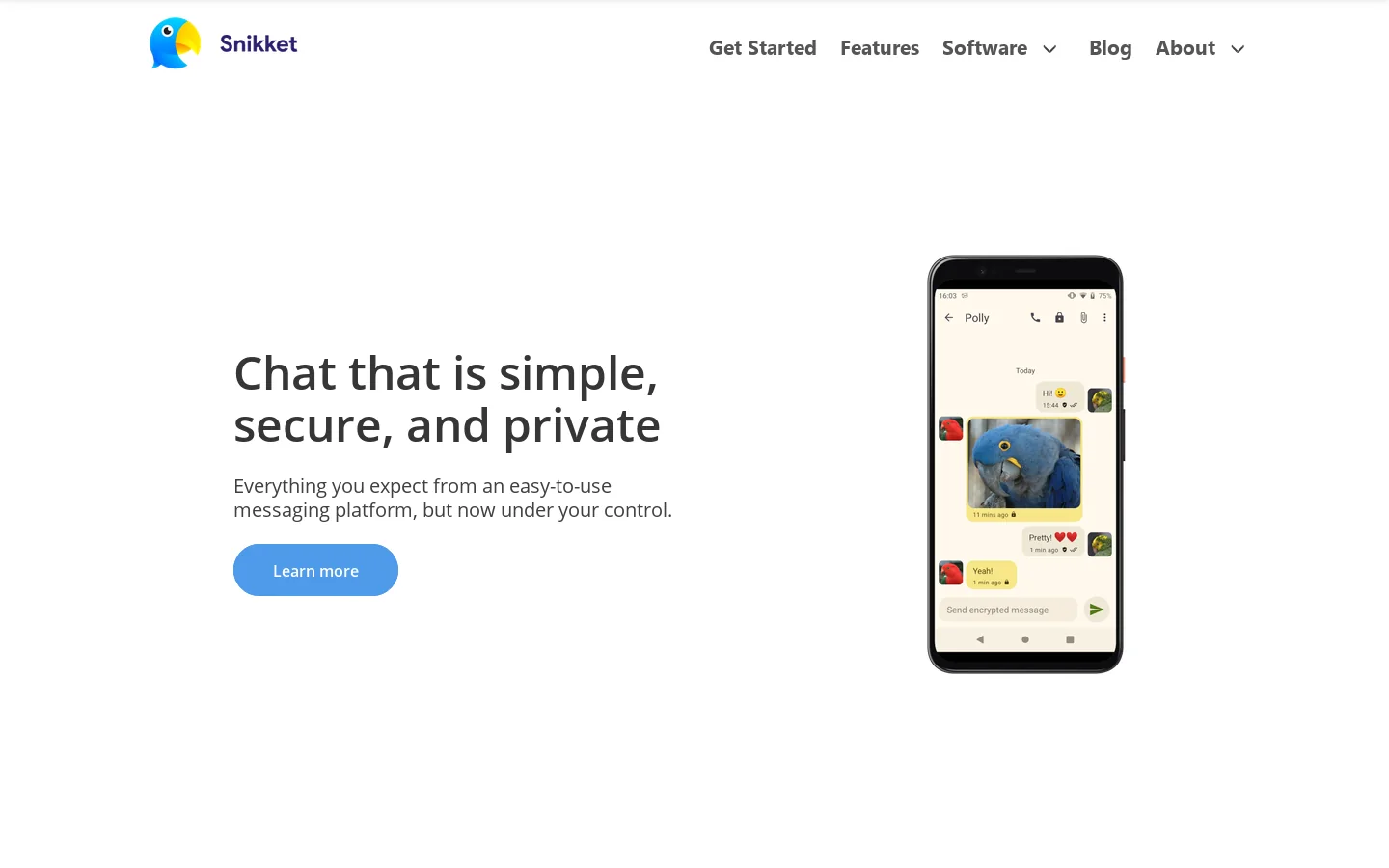 Snikket Chat Homepage screenshot