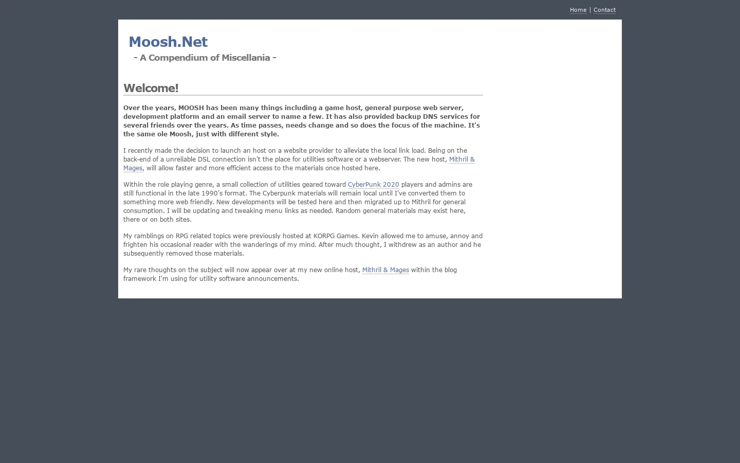 Moosh.net Homepage screenshot