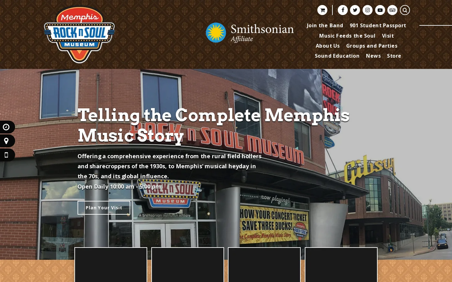 Memphis Rock 'n' Soul Museum Homepage screenshot