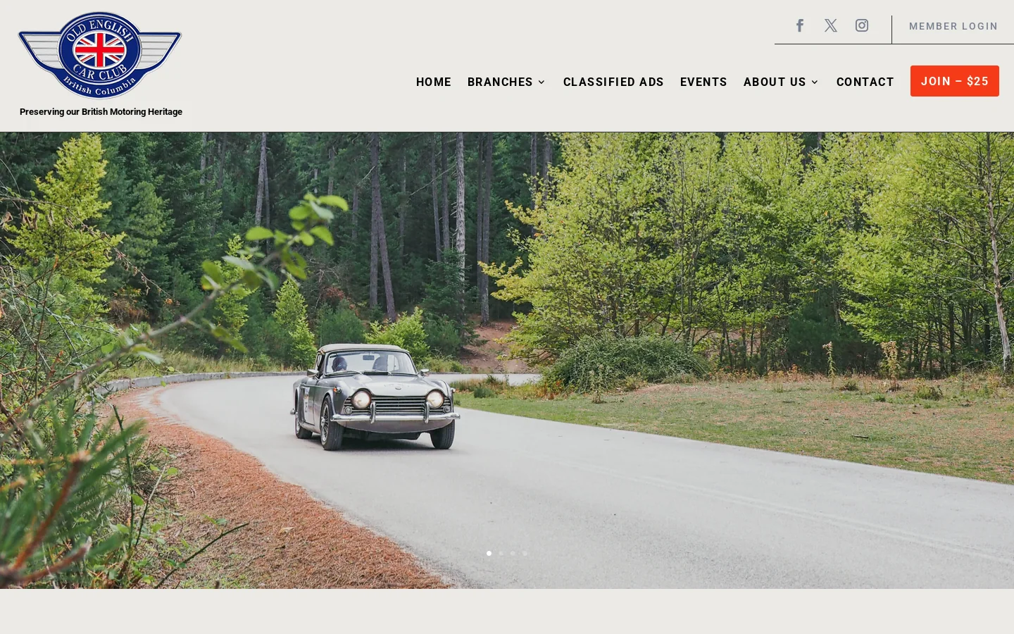 Old English Car Club | Preserving our British Motoring Heritage Homepage screenshot