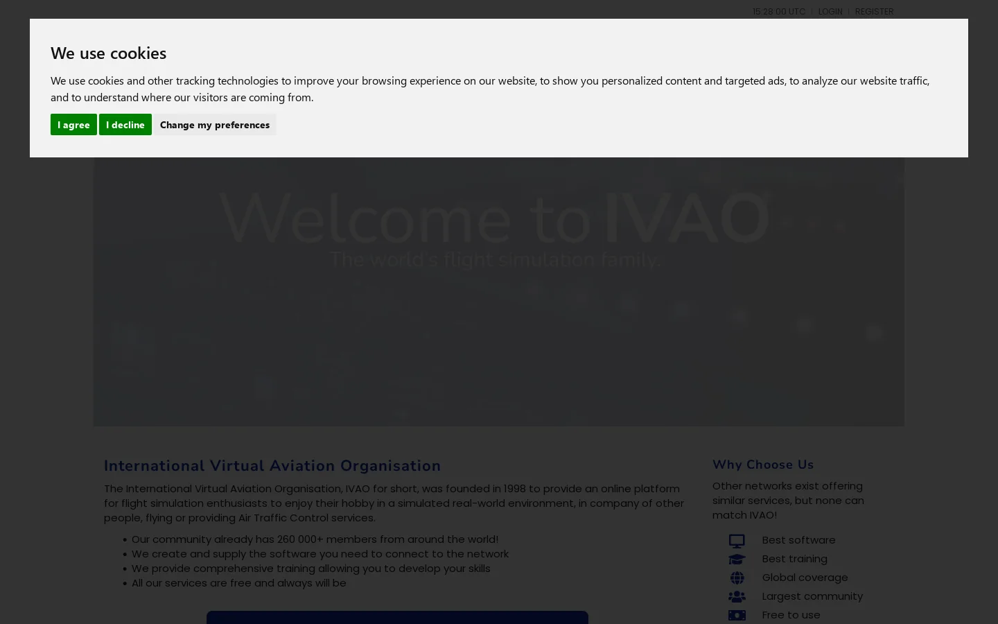 IVAO Homepage screenshot