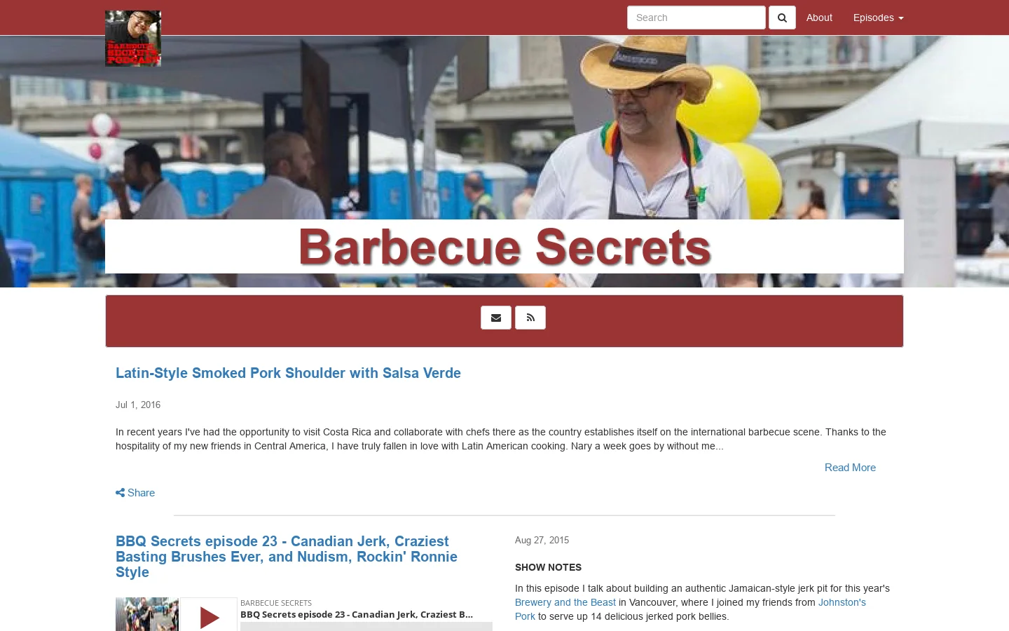 Barbecue Secrets Homepage screenshot