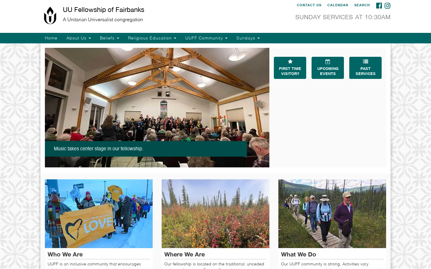 UUFF Homepage screenshot
