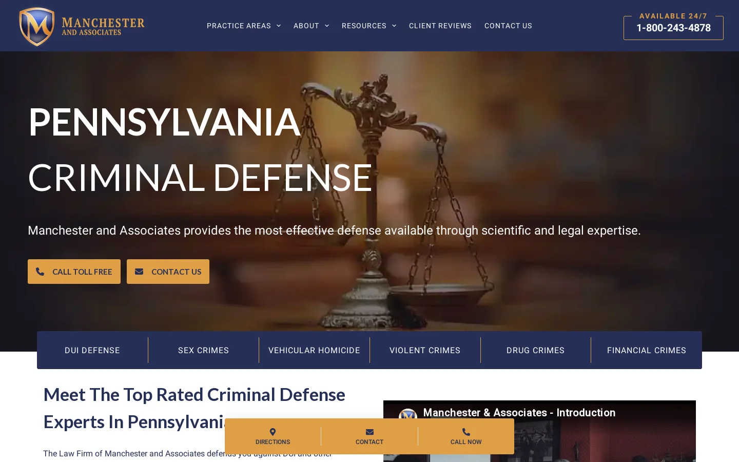 Manchester and Associates Homepage screenshot