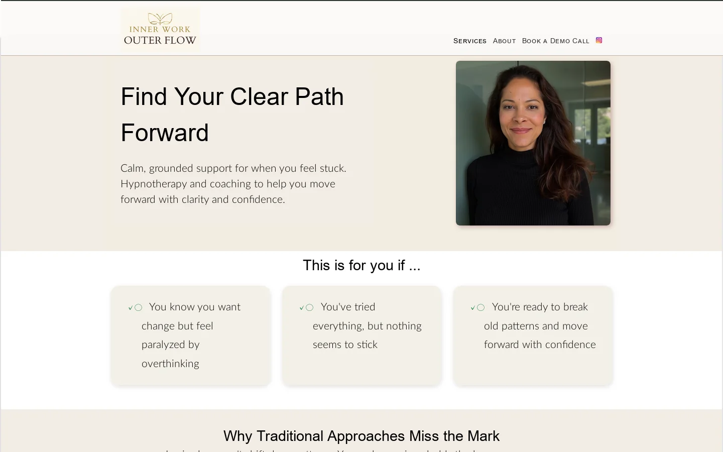 Inner Work Outer Flow Homepage screenshot