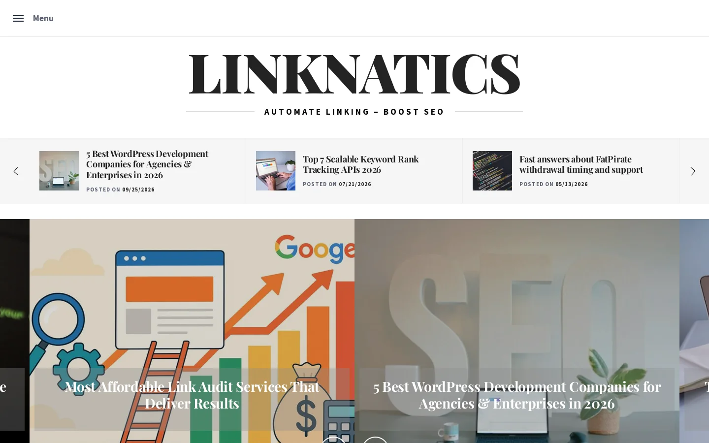 LinkNatics - Automate linking - boost SEO Homepage screenshot