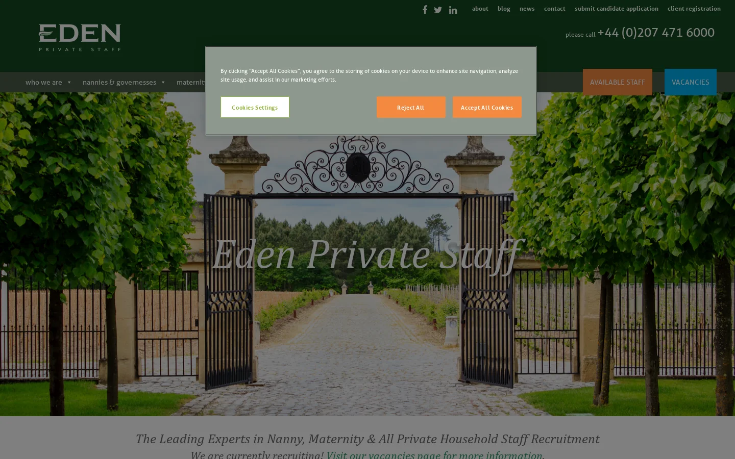 Eden Private Staff Homepage screenshot