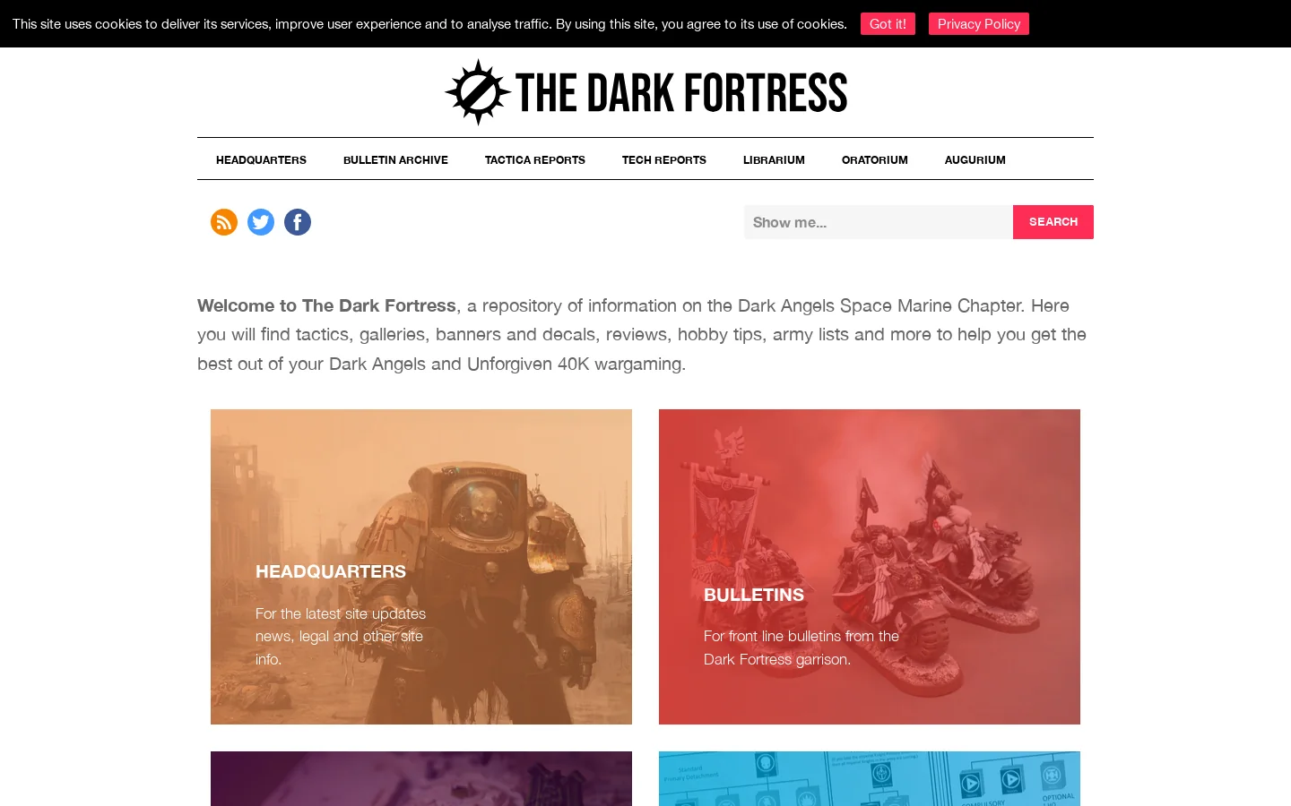 The Dark Fortress Homepage screenshot