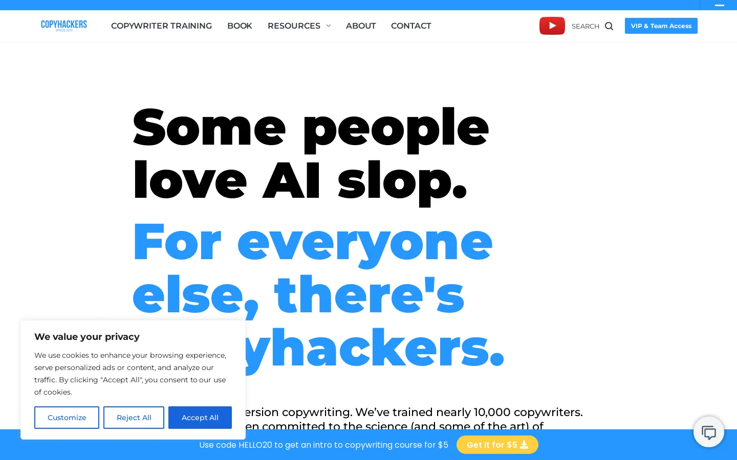 Messaging Excellence | Corporate Training with Joanna Wiebe Homepage screenshot