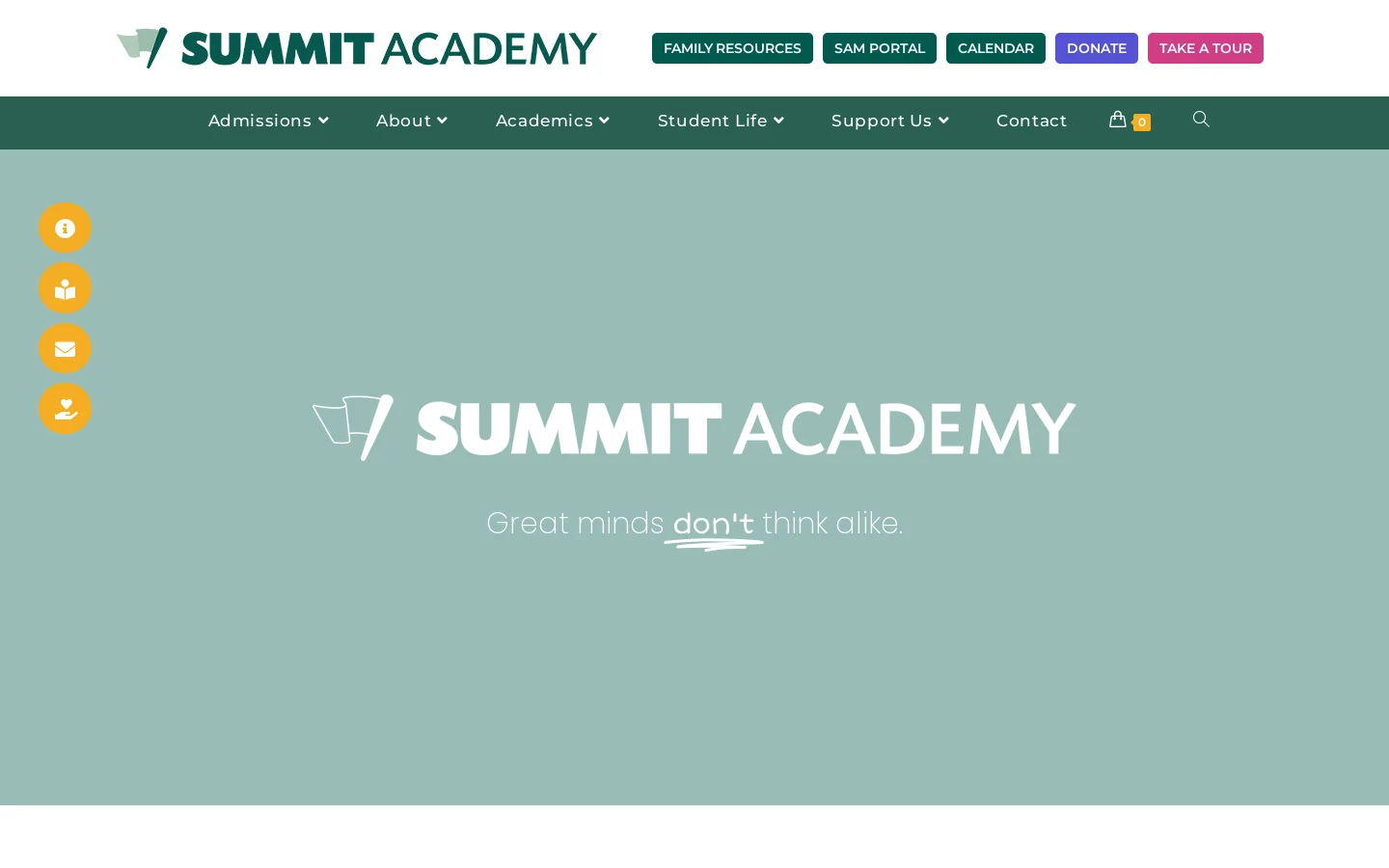 Summit Academy Homepage screenshot
