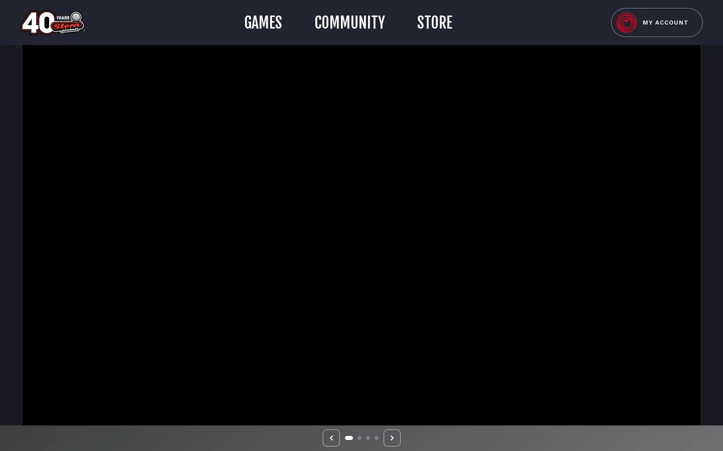 Stern Pinball Homepage screenshot