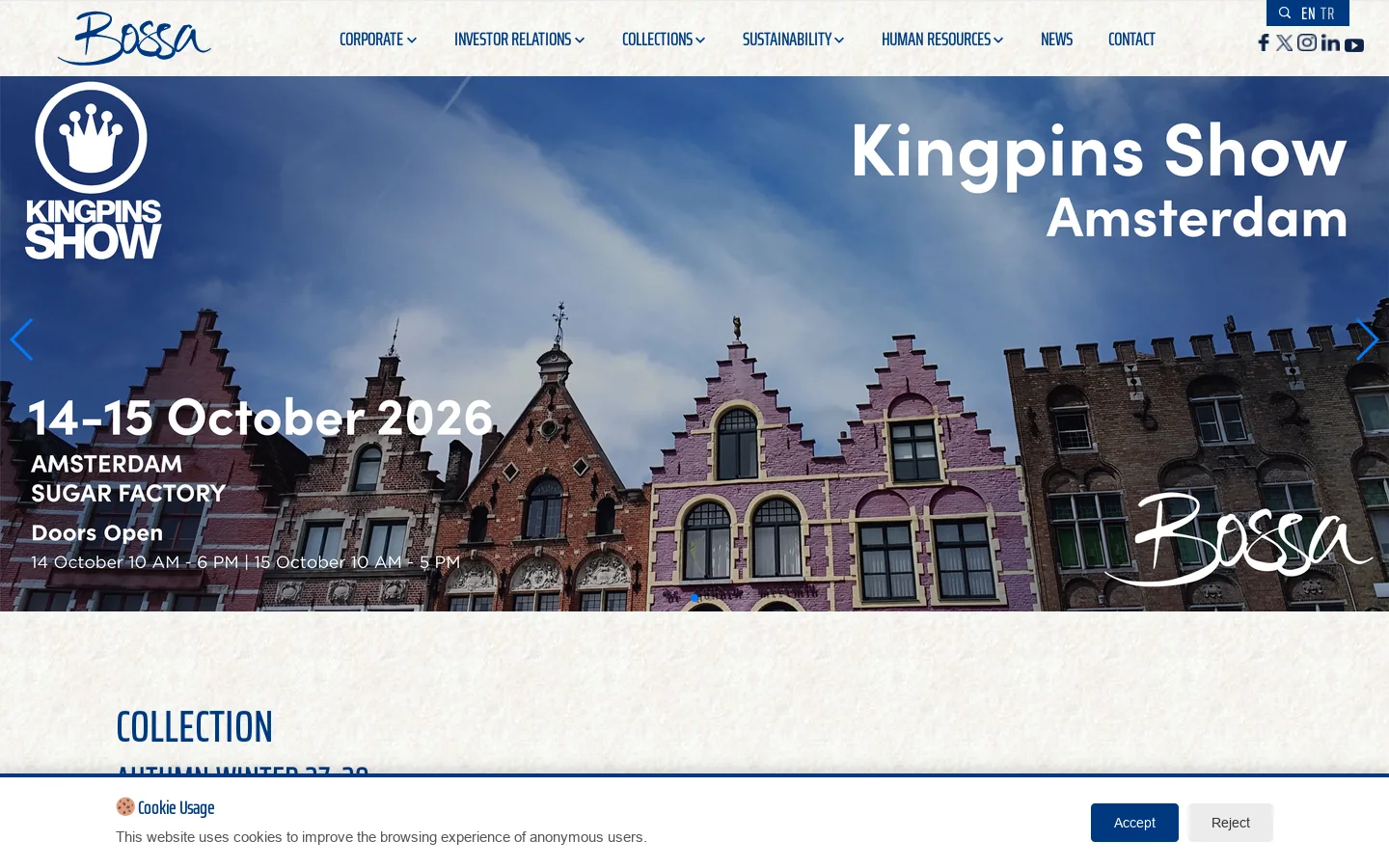 BOSSA Homepage screenshot