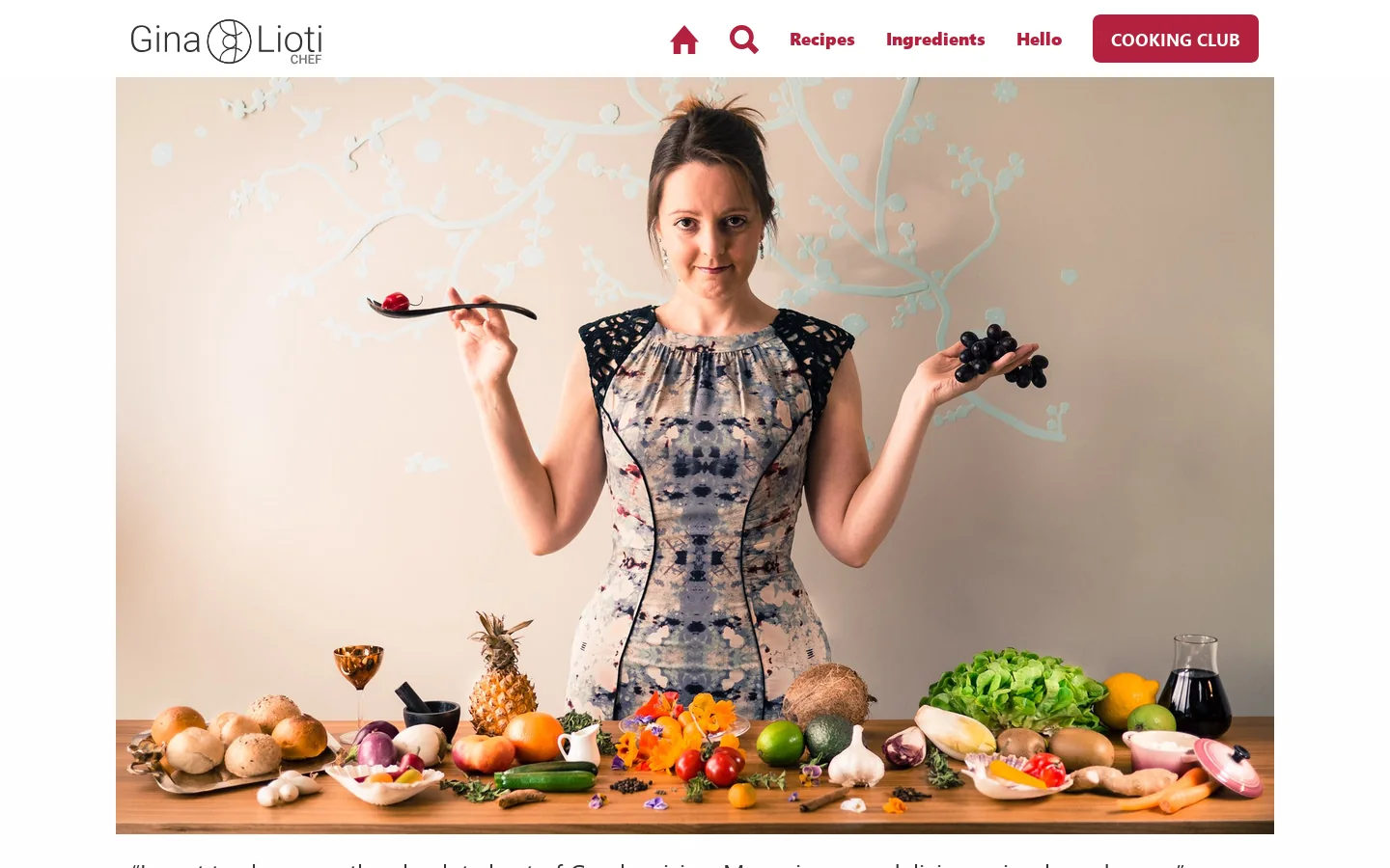 Gina Lioti Cooking Homepage screenshot