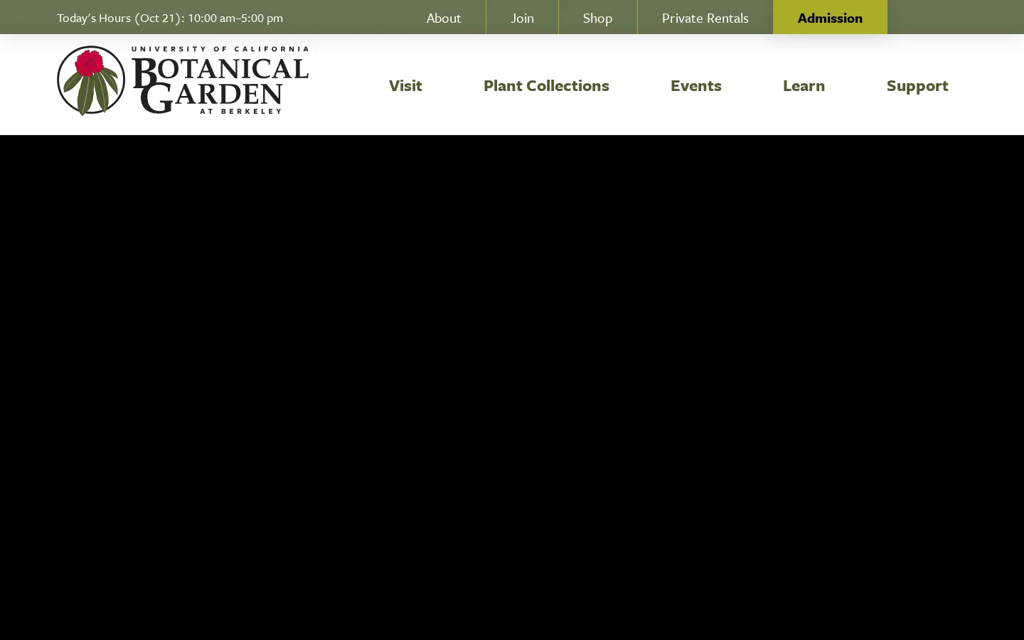 UC Botanical Garden at Berkeley Homepage screenshot