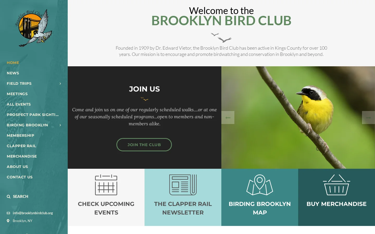 Brooklyn Bird Club Homepage screenshot
