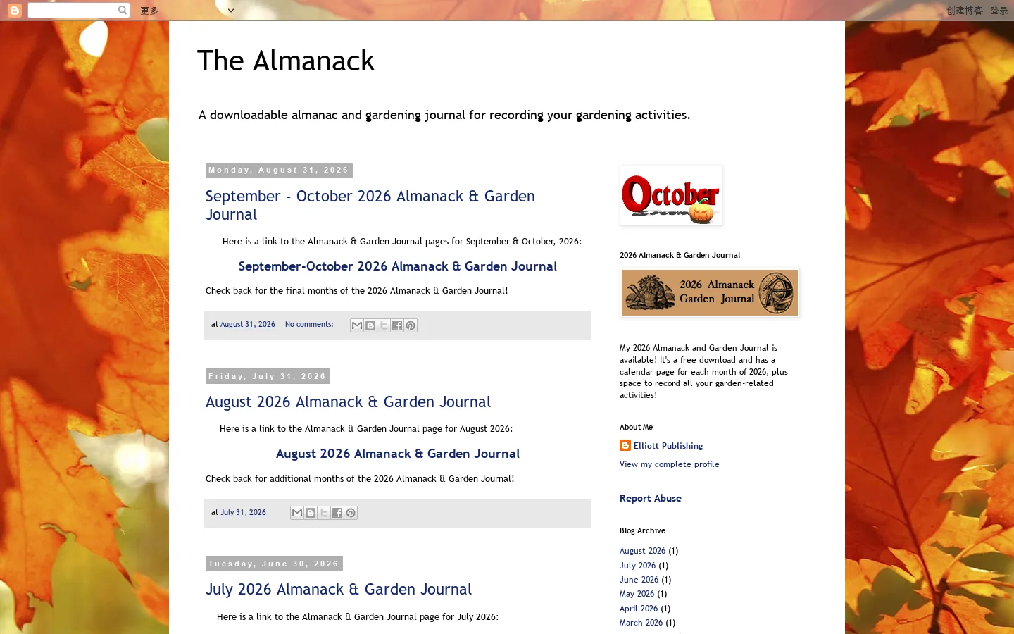 The Almanack Homepage screenshot