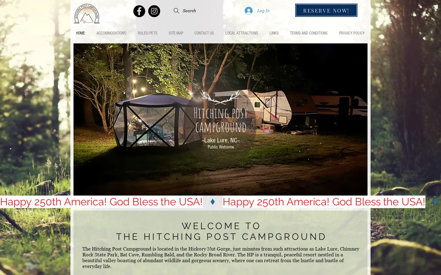 Hitching Post Campground Homepage screenshot